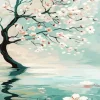 Cherry Blossom in Water Diamond Painting