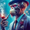 Chimpanzee Smoking Diamond Painting
