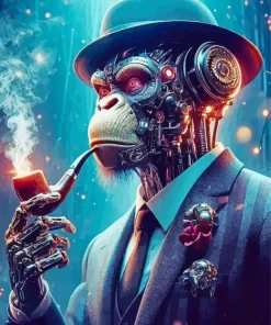Chimpanzee Smoking Diamond Painting