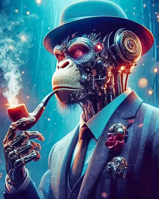 chimpanzee smoking Diamond Paintings Chimpanzee Smoking Diamond Painting