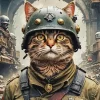 Cute Soldier Cat Diamond Painting