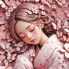 Sleeping Sakura Girl Diamond Painting