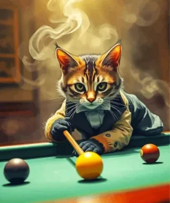 Snooker Cat Diamond Painting